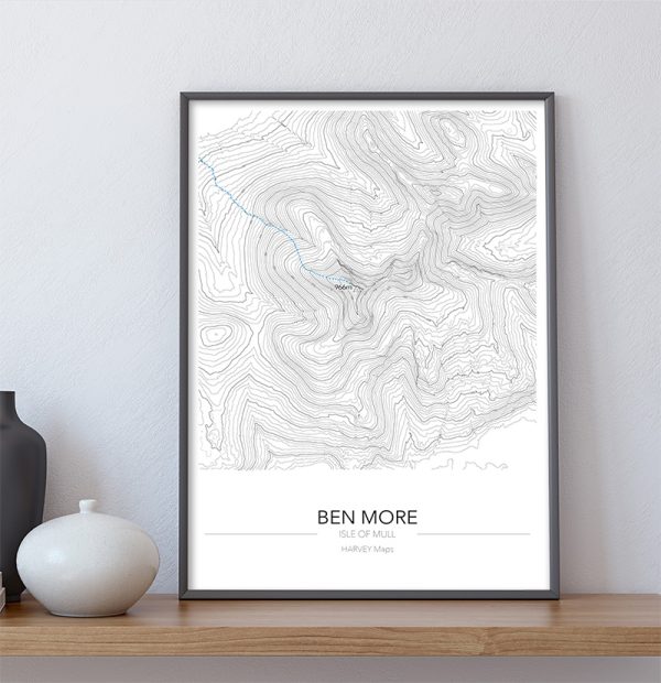 Contour Map Print Ben More, Mull - Image 3
