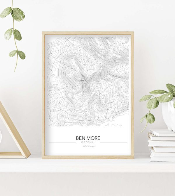 Contour Map Print Ben More, Mull - Image 4