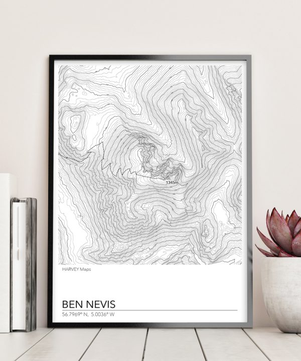 Contour Map Print Ben Nevis - Image 2