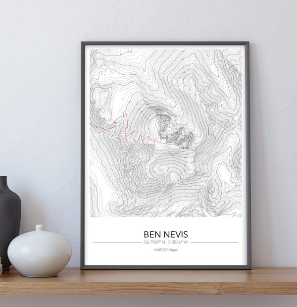 Contour Map Print Ben Nevis - Image 3
