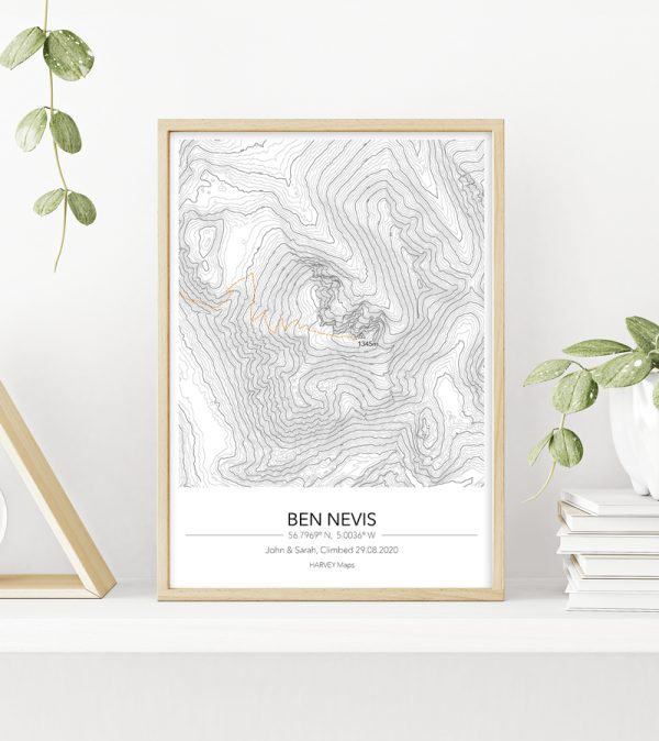 Contour Map Print Ben Nevis - Image 4