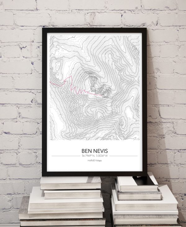 Contour Map Print Ben Nevis - Image 5