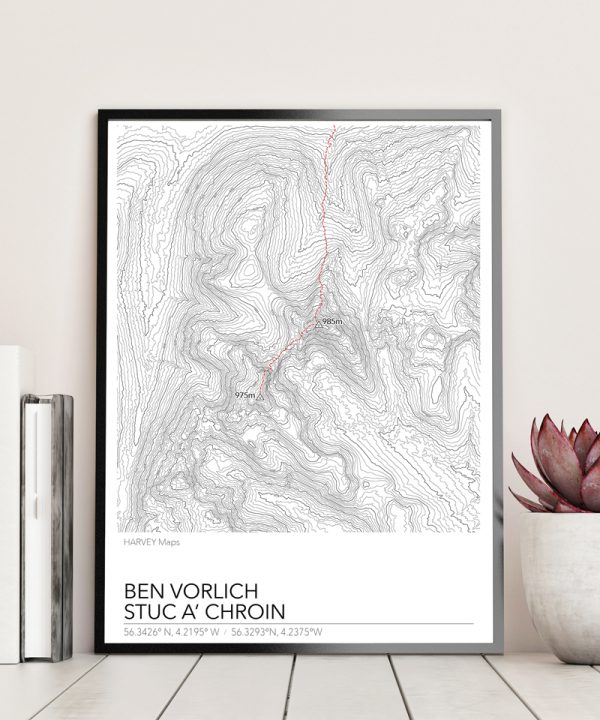 Contour Map Print Ben Vorlich & Stuc a' Chroin - Image 2