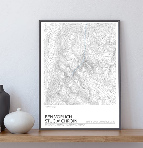 Contour Map Print Ben Vorlich & Stuc a' Chroin - Image 3