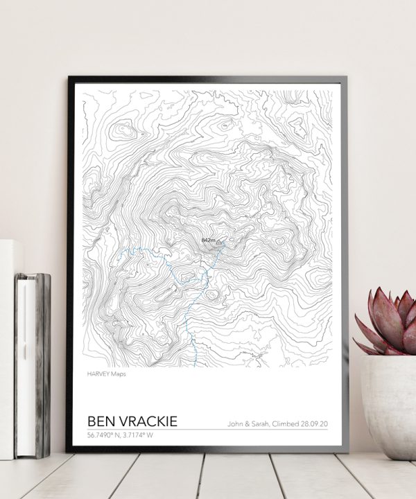 Contour Map Print Ben Vrackie - Image 2