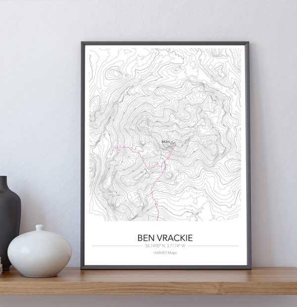 Contour Map Print Ben Vrackie - Image 3