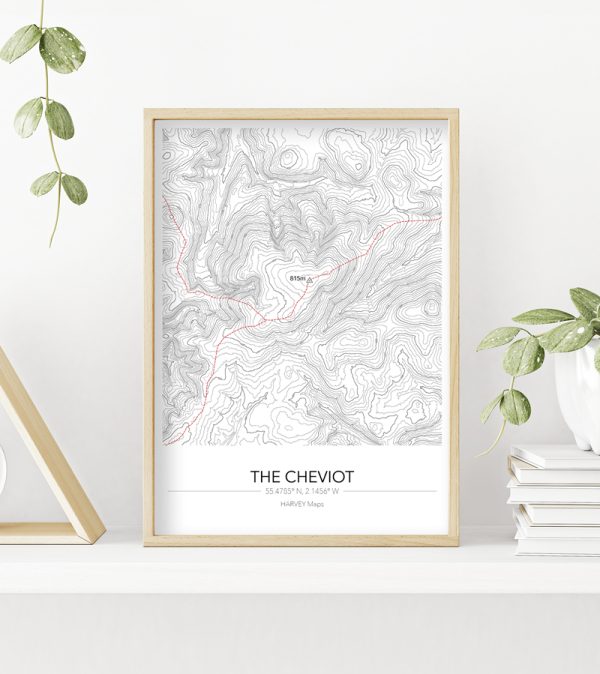 Contour Map Print The Cheviot - Image 4