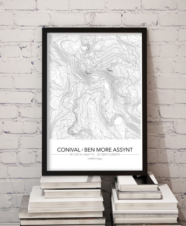 Contour Map Print Conival & Ben More Assynt - Image 5