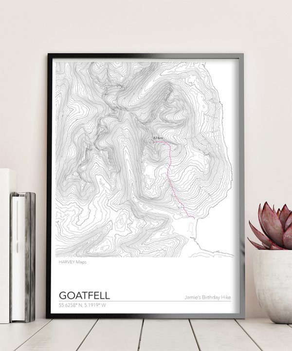 Contour Map Print Goatfell, Arran - Image 2
