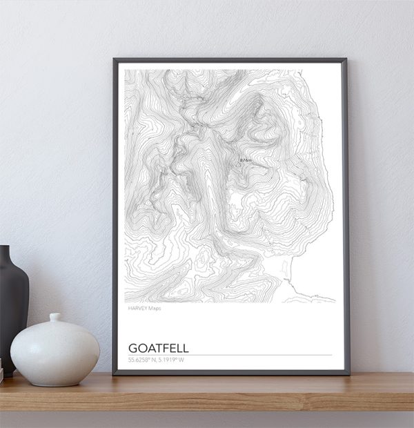 Contour Map Print Goatfell, Arran - Image 3