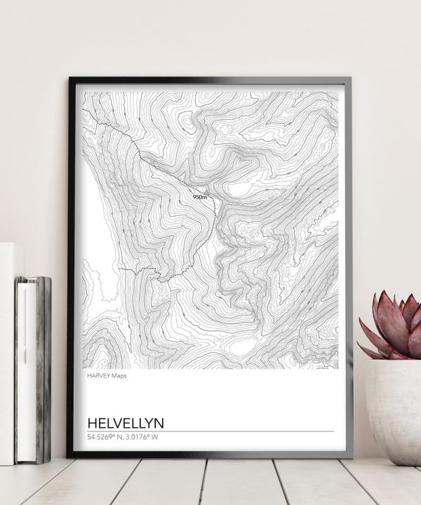 Contour Map Print Helvellyn - Image 2