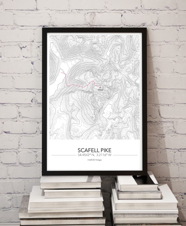 Contour Map Print Scafell Pike - Image 5