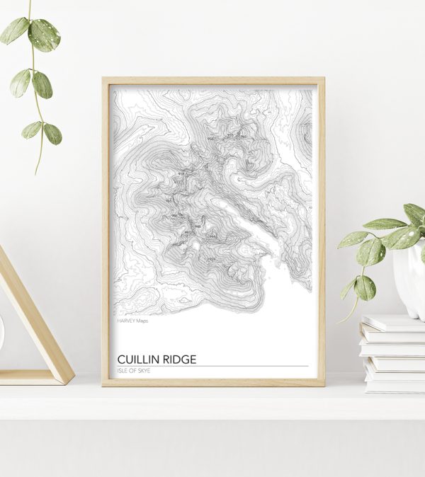Contour Map Print Cuillin Ridge Skye - Image 3
