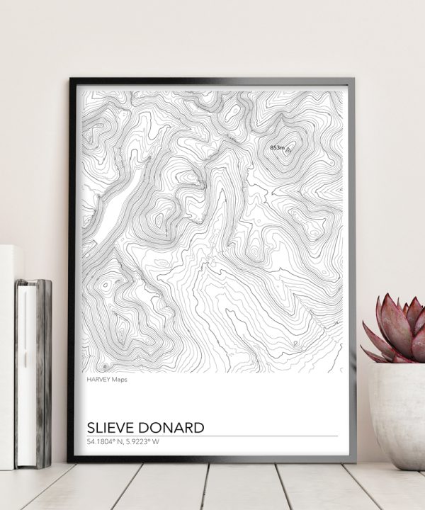 Contour Map Print Slieve Donard - Image 2