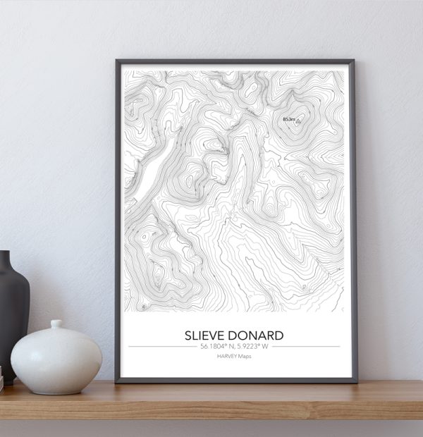 Contour Map Print Slieve Donard - Image 3