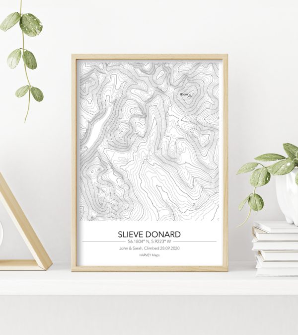 Contour Map Print Slieve Donard - Image 4