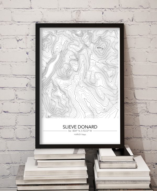Contour Map Print Slieve Donard - Image 5