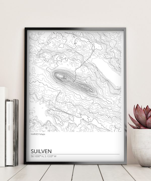 Contour Map Print Suilven - Image 2