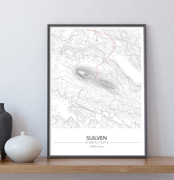 Contour Map Print Suilven - Image 3
