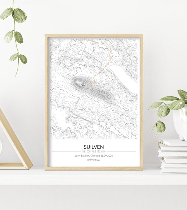 Contour Map Print Suilven - Image 4