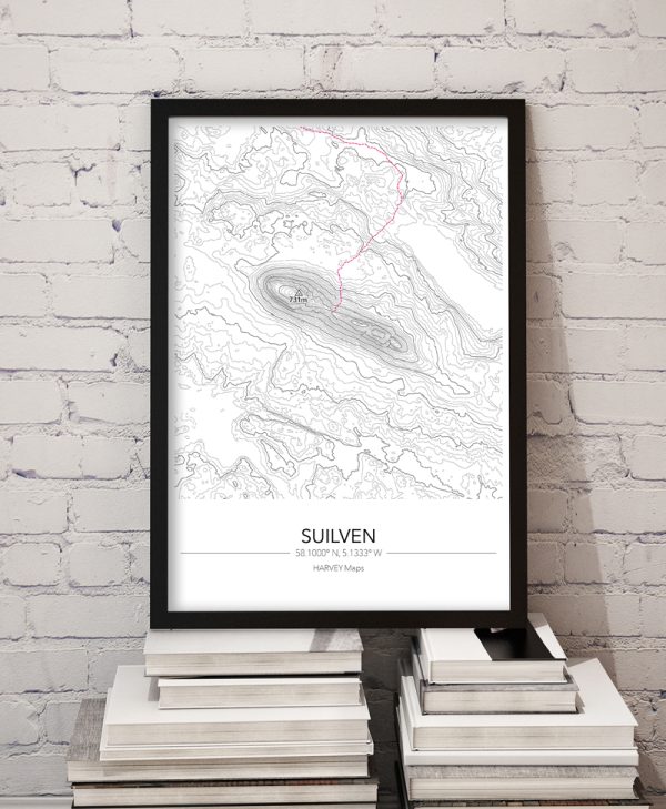Contour Map Print Suilven - Image 5