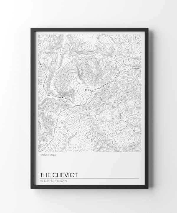Contour Map Print The Cheviot