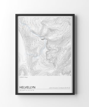 Contour Map Print Helvellyn