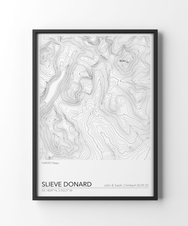 Contour Map Print Slieve Donard