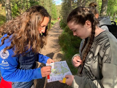 Young people learning navigation